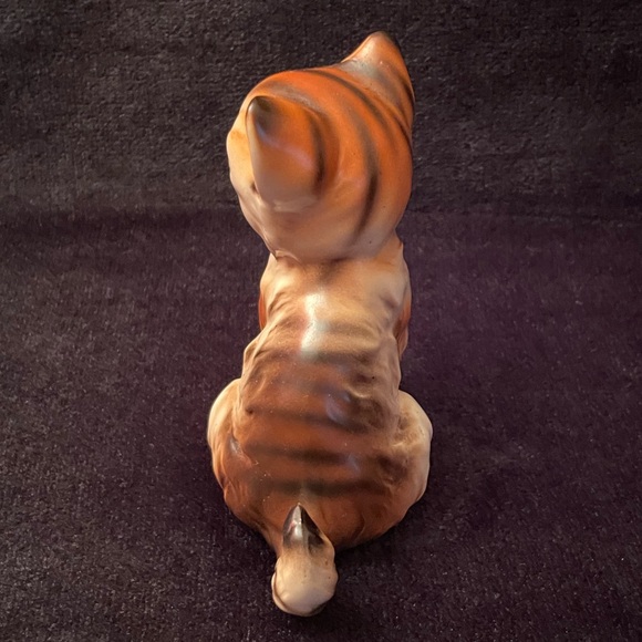 Vintage Cat Figurine Porcelain Kitten Orange Tabby Striped Made in Japan #1158 - Picture 4 of 8